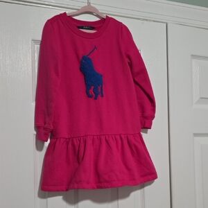 Polo by Ralph Lauren Bright Pink Crewneck Sweatshirt Dress